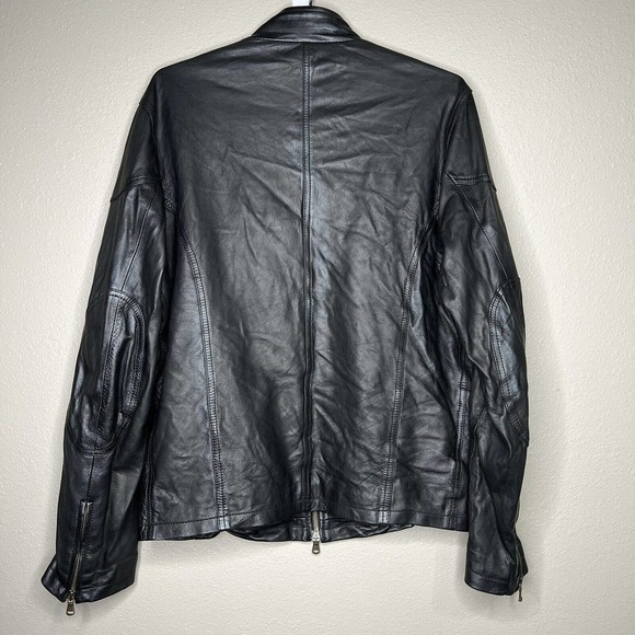 ADAM Women's Black 100% Leather Italian Made Long Sleeve Full-Zip Jacket - Picture 4 of 9